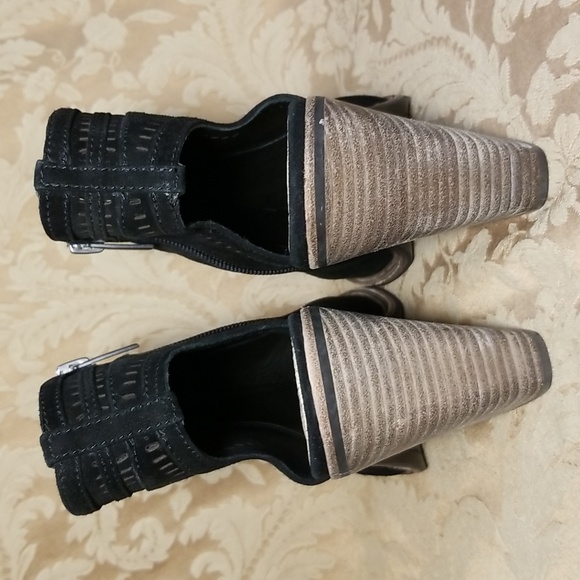 Vince Camuto women's black suede leather open toe Heels, Sandals ,size 7.5 - Picture 4 of 10